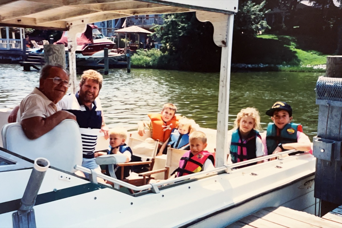 Kitchin family on a boat on the Chesapeake Bay